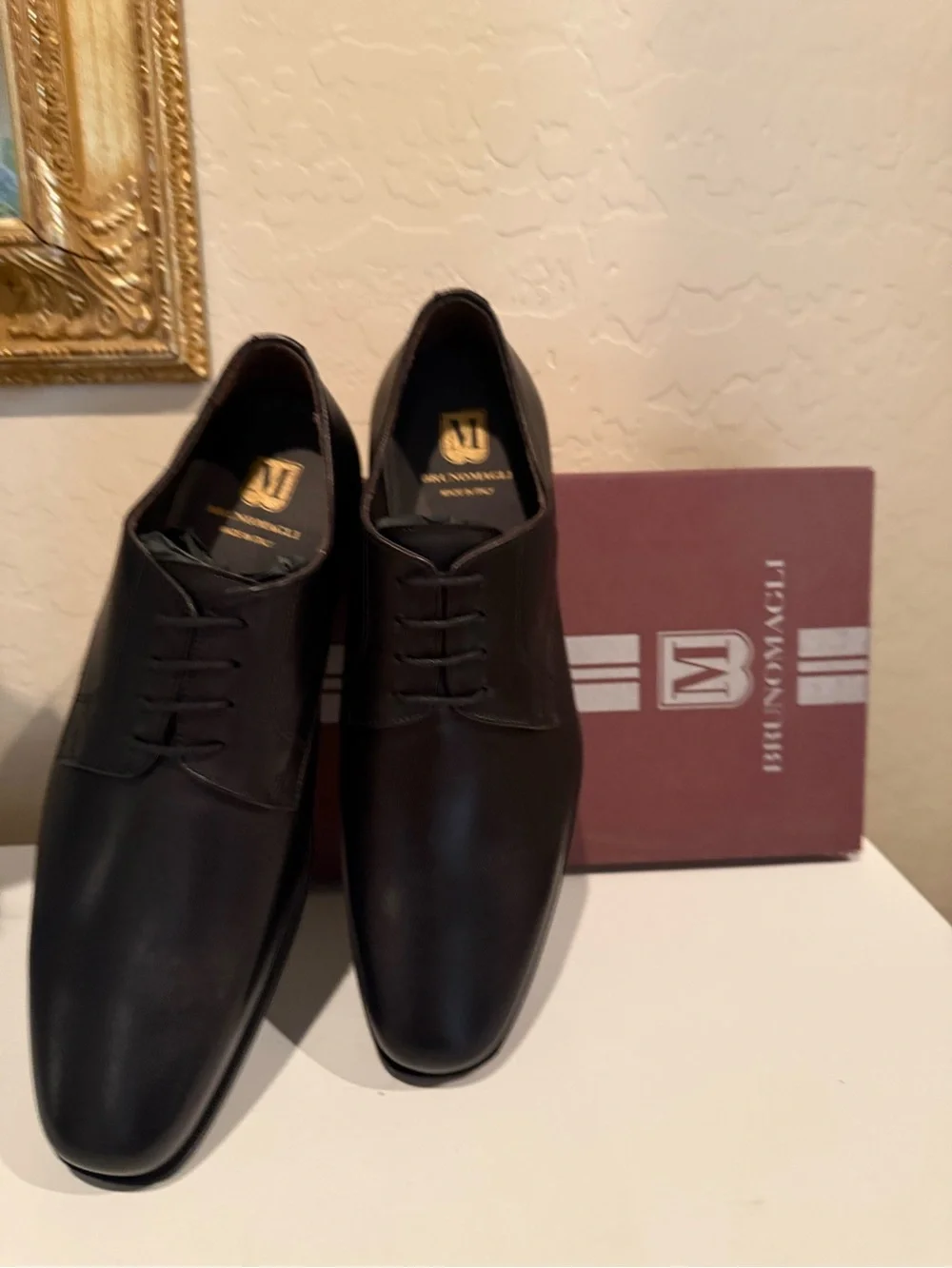 BRUNO MAGLI PELLO BLACK LEATHER LACE OXFORD/ DERNY SHOE men’s size 8.5 NWT